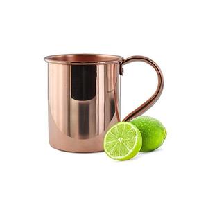 Mug en cuivre de qualité supérieure, citron vert et menthe, design fabuleux, forme ronde, mug Moscow Mule pour utilisation en cuisine - Product Image 1