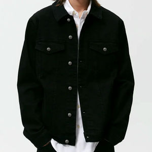 Veste en jean pour homme de haute qualité, style hip-hop, grande taille, streetwear, col montant, logo personnalisable, idéale pour l'hiver, prix - Product Image 2