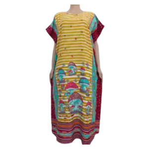 Motif floral jaune Chibi Lgn vêtements de nuit pour femmes Super relaxant taille élastique robe thermique avec grande taille pour l'été - Product Image 6