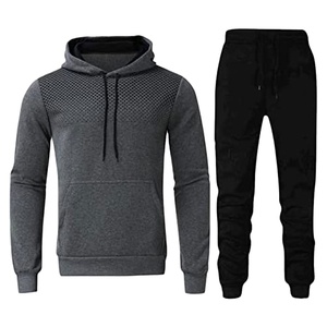 Ensemble de survêtement d'hiver unisexe personnalisé, fermeture éclair, polaire en coton, ensembles de sweats à capuche, grande taille, séchage rapide, coupe-vent pour adultes 2026 - Product Image 3