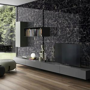 Casa กระเบื้องพอร์ซเลนสีดำดีไซน์อิตาลีขนาด600x1200, พื้นผิวมันวาวคุณภาพพรีเมี่ยม - Product Image 1