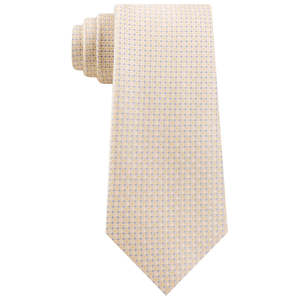 Cravatta da Uomo Michael Kors, Taglia Regolare, Blu con Stampa Quadrati Digitali, Sottile in Seta Jacquard con Motivi Floreali e a Pois, Confezione Regalo - Product Image 1