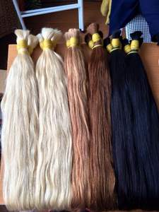 Vente en gros d'extensions de cheveux Remy vierges russes de génie de haute qualité, toutes couleurs, droites, à vagues profondes, doublement étirées, douces et confortables - Product Image 3