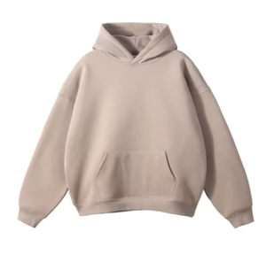 Sweat à capuche surdimensionné à logo personnalisé 100% coton sweat-shirt en polaire épaisse 330GSM Streetwear pull-over sweats à capuche unisexes - Product Image 2