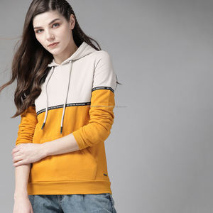 เสื้อฮู้ดผู้หญิง Fit2Fight รุ่นยาว สไตล์สองสี ผ้าฟลีซ แขนยาว สำหรับฤดูใบไม้ร่วงและฤดูหนาว สตรีทแวร์ - Product Image 3