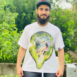 Conjunto de camisetas de algodón y pantalones cortos desteñidos al sol de fabricante OEM camiseta impresa digital personalizada camiseta y pantalones cortos bordados desgastados - Product Image 2