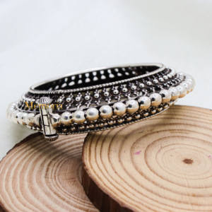 Wholesale 925 <b>Sterling</b> <b>Silver</b> <b>Beaded</b> Handmade <b>Bracelet</b> Best Quality Kada <b>Silver</b> Kada for Bohemian Jewelry for Weddings Gifts - Product Image 3