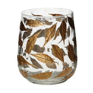 Nouveau support de verre de conception support de lampe de thé en verre transparent de la meilleure qualité avec motif de feuille d'or métallique - Product Image 5