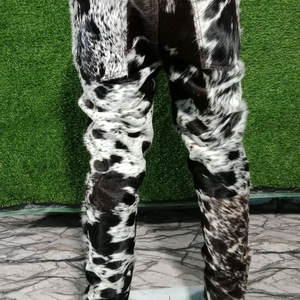 Vente en gros de pantalons en cuir pour hommes à prix réduit Pantalons en cuir de vachette coupe-vent avec logo personnalisé pour hommes - Product Image 6