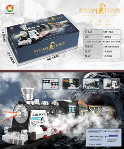 Set de <span class=keywords><strong>Tren</strong></span> de Vapor Vintage Premium Directo, 3 Vagones, con Batería de Iones de Litio de 3.7V, Rociador de Agua, Luces LED y Sonido Simulado Incluidos - Product Image 4