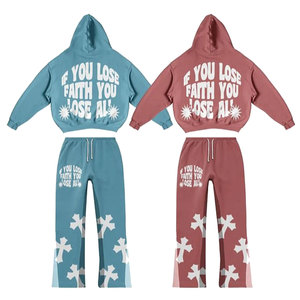 Chándal deportivo ultrafuncional para hombre, transpirable, de algodón puro, de dos piezas, con capucha, estampado de letras, trajes gráficos, superventas, maternidad - Product Image 4