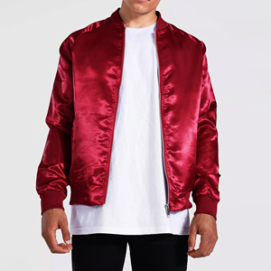 Chaqueta de Satén de Alta Calidad para Hombre, Chaqueta Bomber de Satén con Cuello para Hombre, Chaqueta de Béisbol de Satén para Invierno, Chaqueta de Béisbol de Satén Lisa para Hombre - Product Image 1