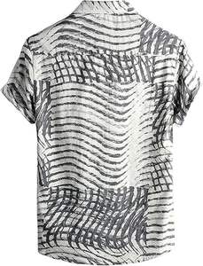 Casual Trendy Loose Fit Polyester T-<b>Shirt</b> Short-Sleeved <b>Flower</b> Printed Handsome Beach Vacation Style for Lazy Wear Logo Waist - Product Image 3