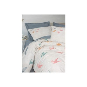 Kaija Blue Satin Duvet Cover <b>Set</b> Luxury Single Size for Home Bed Wedding or <b>Comforter</b> Includes 4 Pcs King Size - Product Image 2
