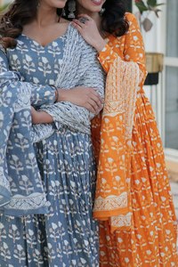 100% tela de algodón puro nuevo estilo patrón ligero vacaciones especial señoras desgaste Color claro Pantalón recto Kurti conjuntos para la venta - Product Image 3