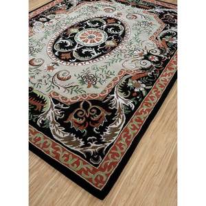 พรมขนสัตว์ผสมวิสโคสสีเทาดำ รุ่น Tra-14619 ลายเมดัลเลียนรูปสี่เหลี่ยมผืนผ้าลายทาง สำหรับตกแต่งบ้าน ทางเดิน ทำจากเส้นใยปอกระเจาแบบทอเรียบ - Product Image 2