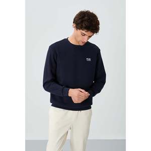 Sudadera Azul Marino para Hombre Omar, 100% Algodón, Tejido French Terry Cepillado 88137 - Product Image 3