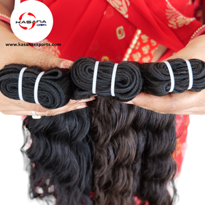 Temple indien 100% faisceaux ondulés non transformés cuticule vierge brute alignée vague profonde couleur naturelle femmes noires Extensions de cheveux humains - Product Image 2