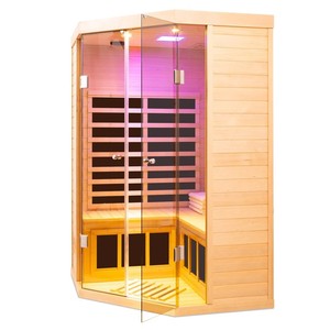 Sauna Tradicional de Madera de Hemlock para Interiores con Infrarrojos Lejanos en Forma de Esquina - Product Image 5