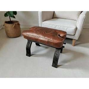 Taburete marroquí hecho a mano, puf otomano, cojín decorativo bohemio, reposapiés tradicional bereber, muebles para la sala de estar. - Product Image 1