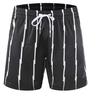 Pantalones cortos informales de verano para correr para hombre, pantalones deportivos de gimnasio con cordón de patrón de onda de Color sólido, transpirables y de talla grande, secado rápido - Product Image 3