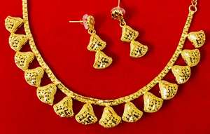 24K Plaqué Or Imitation Vintage Style Indien Fait Ensemble de Bijoux Boucles D'oreilles Bracelets Peignes Broches Cuivre Matériel - Product Image 5