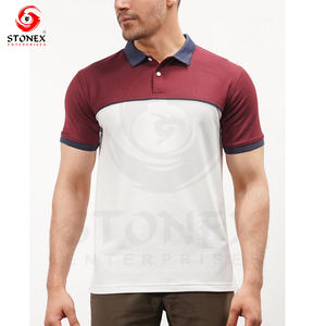 Polo décontracté à manches courtes pour hommes Tissu tricoté respirant à séchage rapide de haute qualité Bouton personnalisé Spandex Long Print - Product Image 1