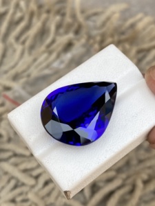 Piedra cortada de pera de tanzanita Natural de excelente calidad certificada con excelente color Zoisita Natural 32,62 quilates Lupa limpia - Product Image 4