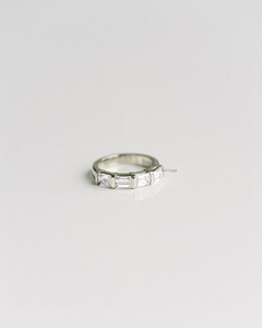 5x3mm Emerald Cut Moissanite Diamond Wedding Band pour les femmes Full Eternity Stacking Wedding Bridal Band en or - Product Image 3