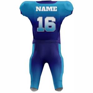 Uniformes de football américain pour hommes personnalisés de haute qualité, ensembles courts, grande taille, respirants, impression sublimée, antibactériens, 100% - Product Image 3