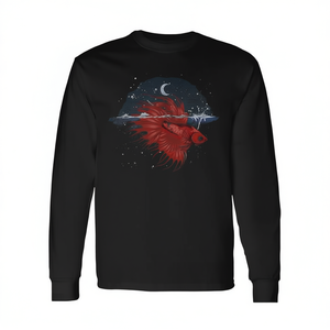 T-shirt à manches longues pour propriétaires d'aquariums, motif Poisson Betta Siamese d'eau douce - Produit promotionnel - Product Image 2