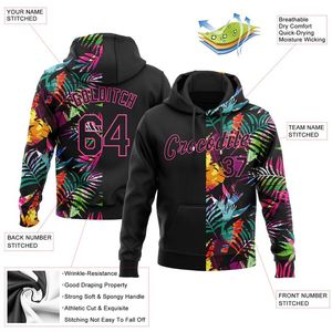 Qualité supérieure Noir Design Tropical Polaire Full Dye Sublimation Sweats Pulls Hommes 100% Polyester Polaire Hoodies - Product Image 2