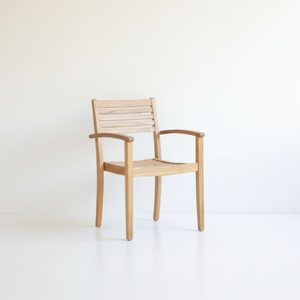 Silla de Comedor de Teca Moderna y Contemporánea para Jardín, con Acabado en Color Madera Natural y Tela Impermeable, para Hogar, Hotel, Dormitorio, Parque - Product Image 2