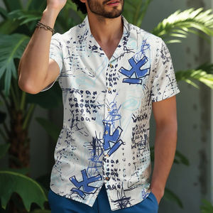 Camisa Batik de punto a la moda de verano para hombre, diseño cómodo, ajuste clásico, tela ligera transpirable, arte inspirado en el mercado global - Product Image 6