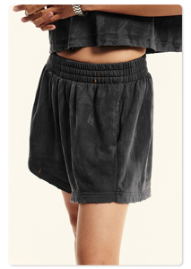 2024 OEM personalizado 350g alta calidad mujer Fitness entrenamiento transpirable pantalones cortos Casual ácido lavado mujeres Jogger Deporte Pantalones cortos - Product Image 4