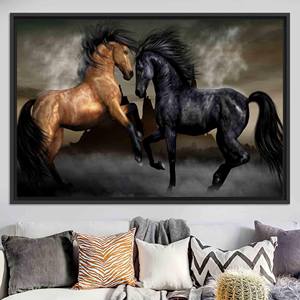 Impression sur toile élégante style ferme : décoration murale pour bureau, toile encadrée noire - Product Image 1