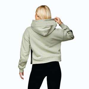 Sudadera con Capucha y Cordón Ajustable para Mujer, 65% Algodón, 35% Poliéster, Estilo Crop, Color Ladrillo - Product Image 2
