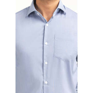 Chemises habillées 100 % coton pour hommes, anti-plis, en popeline, col montant, couleur unie, style formel pour l'été, offre ODM, paquet individuel - Product Image 6