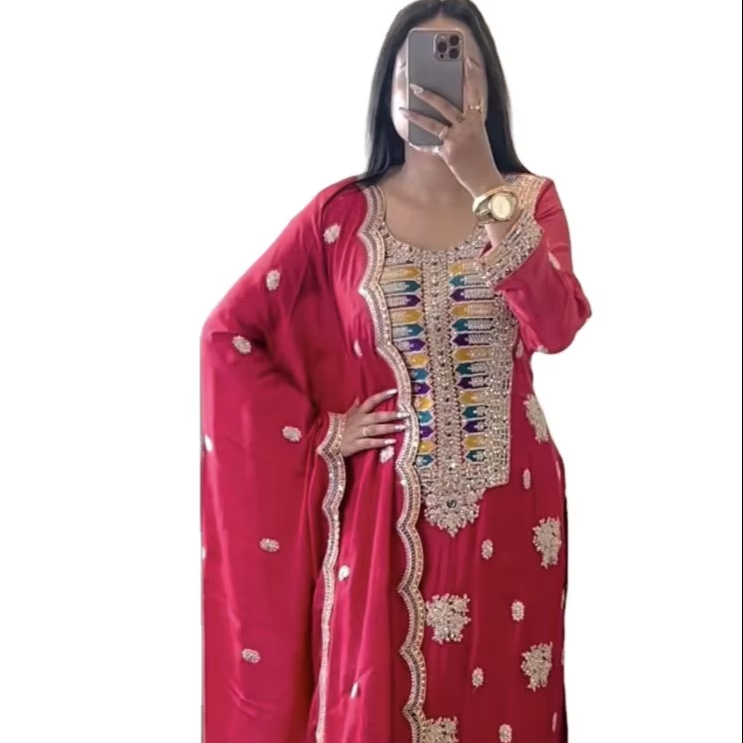 white christmas dresses Latest Embroidered Salwar Kameez Pakistani Red Dress for Eid – Nameera by  Farooq main image 0