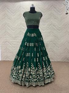 Nouveau Style de créateur au Look riche, Georgette Lehenga, choli avec broderie, séquence de travail, Lehenga avec fantaisie Georgette dupata - Product Image 3