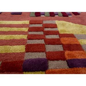 Alfombra Rectangular Hecha a Mano de Lana y Viscosa con Diseño Abstracto Rojo y Naranja Tra-14899 para Hogar y Pasillo - Product Image 3