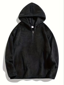 Men's Plus Size Solid Vintage Tracksuit Casual Fleece Pullover Sweatshirts Fluffy Warm Loose Fit Long Sleeve Hoodies Ultra Soft - Product Image 2