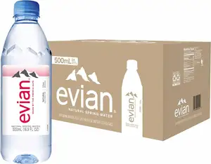 Botella de agua mineral al por mayor Evian a buen precio, botella de agua mineral original Evian de todos los tamaños en botella para mascotas