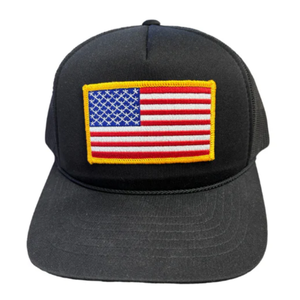 Gorras หมวกปักลายโลโก้ธงชาติอเมริกันหมวกโครงสร้างหมวกปีกโค้งระบายอากาศปรับได้ SnapBack ปิด unisex - Product Image 1