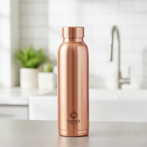 Copper Modern Water Bottle with <b>Straw</b> Disposable High Quality 200mL From India - Product Image 4