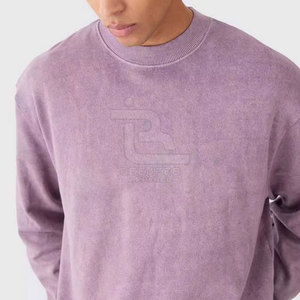 Sudadera de lavado ácido para hombre de calidad superior, a la moda ropa de invierno de talla grande, hecha de poliéster/algodón, transpirable de secado rápido - Product Image 4