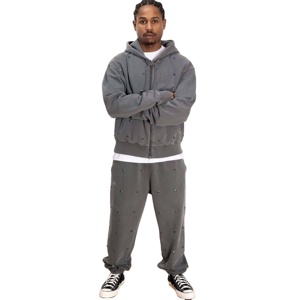 Service OEM Sweats à capuche zippés lavés à la mode personnalisés de haute qualité et durables, parfaits pour un usage quotidien Sweats à capuche en strass personnalisés - Product Image 4