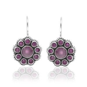 Pendientes de Plata de Ley 925 con Rubí Natural y Diamantes, Regalo Perfecto para Aniversario para Ella - Product Image 2