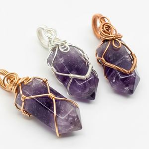 จี้รูปจักระแบบสองจุดอเมทิสต์,จี้สำหรับเป็นของขวัญซื้อจาก Navazish Agate ส่งออก - Product Image 3