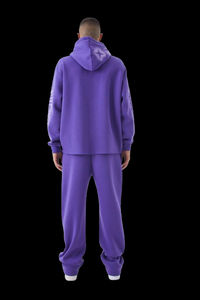 Pull à capuche écologique délavé à l'acide pour hommes personnaliser Boxy Fit évasé hiver survêtement libération décharge imprimé tenue décontracté - Product Image 2